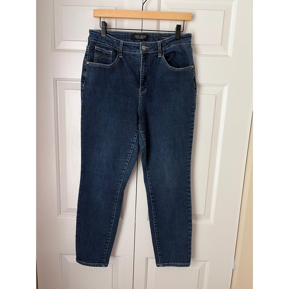 Judy Blue Mom Jeans Women 11/30 Dark Wash High Rise Stretch Tapered Leg Classic